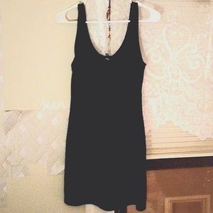 Little Black Pleated Bodycon Dress